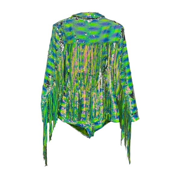 Nasty Gal Fringe Sequin Romper NWT - Picture 7 of 10